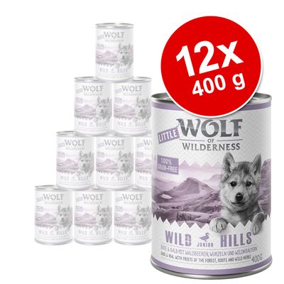 Korzystny pakiet Little Wolf of Wilderness Junior, 12 x 400 g