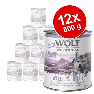 Korzystny pakiet Little Wolf of Wilderness Junior, 12 x 800 g