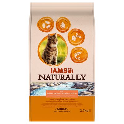 IAMS Naturally Cat Adult, łosoś