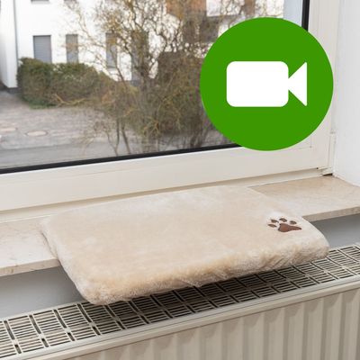 Pluszowe legowisko dla kota na parapet, beżowe