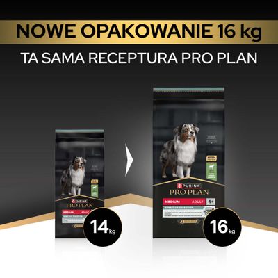 PURINA PRO PLAN Medium Adult Sensitive Digestion, jagnięcina i ryż