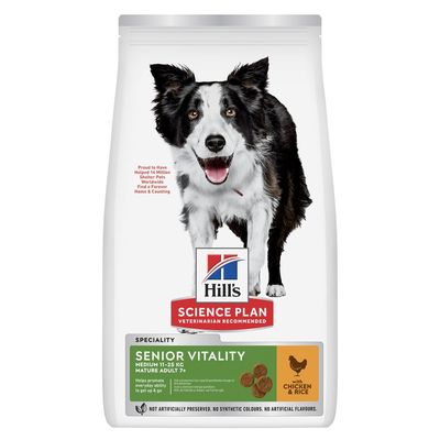 Hill's Science Plan Mature Adult Senior Vitality 7+ Medium, z kurczakiem