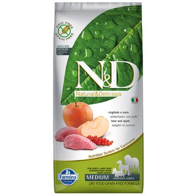 Farmina N&D Grain Free Medium Adult, dzik i jabłko