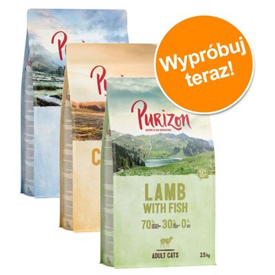 Mieszany pakiet próbny Purizon Adult dla kota, 3 x 2,5 kg