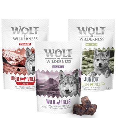 Korzystny pakiet Wolf of Wilderness Snack – Wild Bites, 3 x 180 g