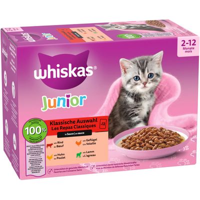 Pakiet mieszany Whiskas Junior, saszetki, 12 x 85 g