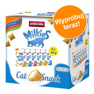 Pakiet mieszany animonda Milkies chrupiące poduszeczki, 6 x 30 g