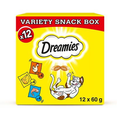 Dreamies Mixbox, przysmak dla kota (kurczak, ser, łosoś)