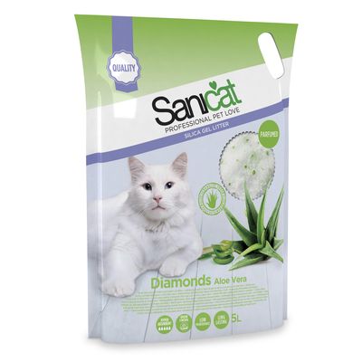 Sanicat Diamonds Aloe Vera, żwirek niezbrylający się, aloes