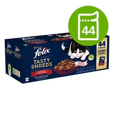 Megapakiet Felix Tasty Shreds w sosie, 44 x 80 g