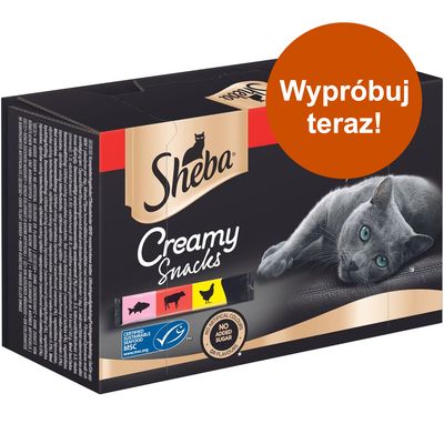 Pakiet mieszany Sheba Creamy Snacks pasta dla kota, 18 x 12 g