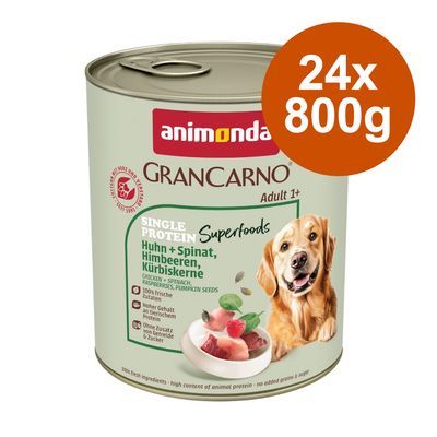 Megapakiet animonda GranCarno Adult Single Protein Superfoods, 24 x 800 g