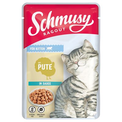 Schmusy Ragout Kitten w sosie, indyk, 22 x 100 g